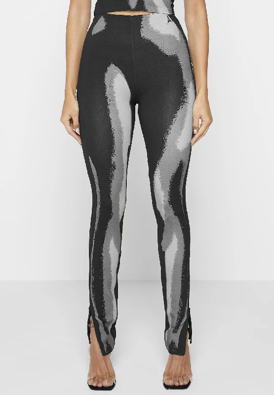 Body Print Leggings - White/Grey