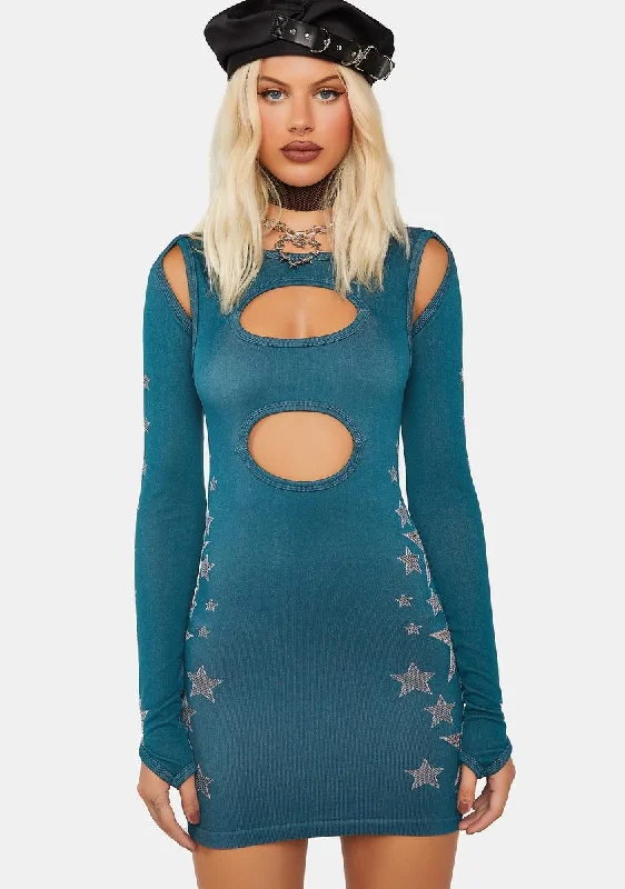 Cyberspace Cut-Out Dress & Shrug Set