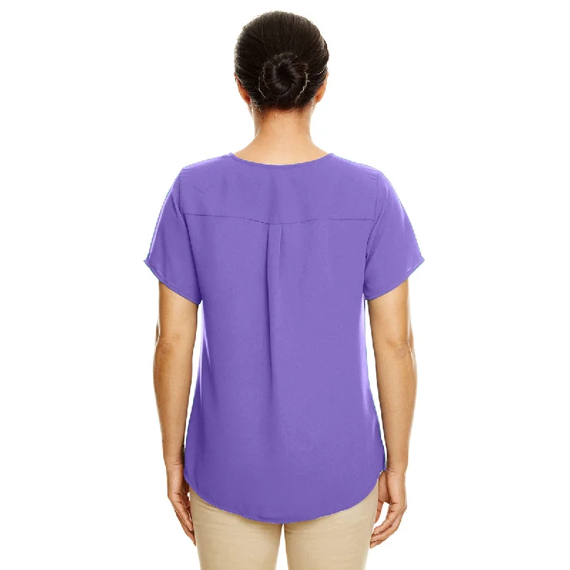 Devon & Jones Women's Grape Perfect Fit Short-Sleeve Crepe Blouse