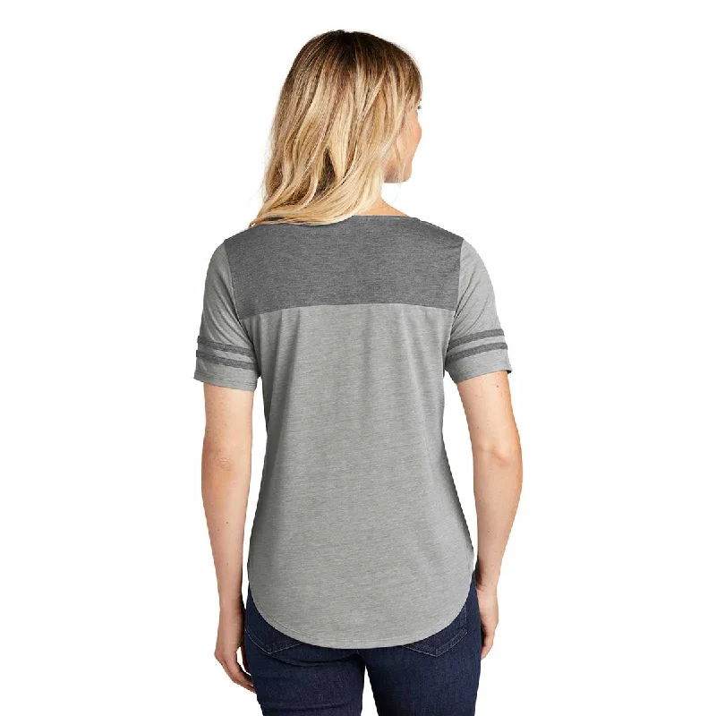 Sport-Tek Women's Dark Grey Heather/Light Grey Heather PosiCharge Tri-Blend Wicking Fan Tee