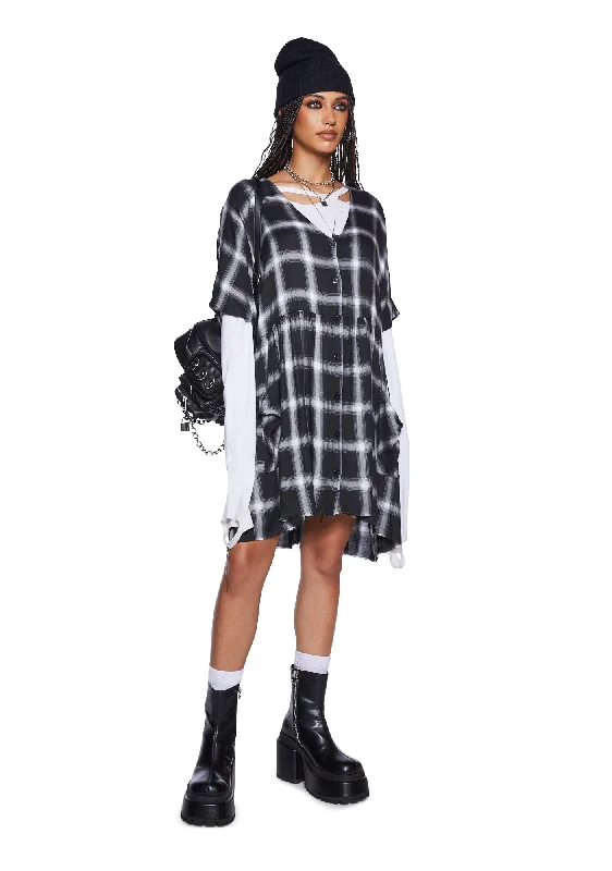 Not Your Babydoll Plaid Dress