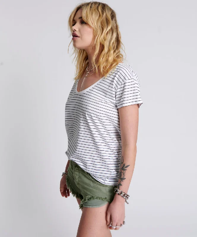 ONE TEASPOON SCOOP NECK BASIC TEE MULTI