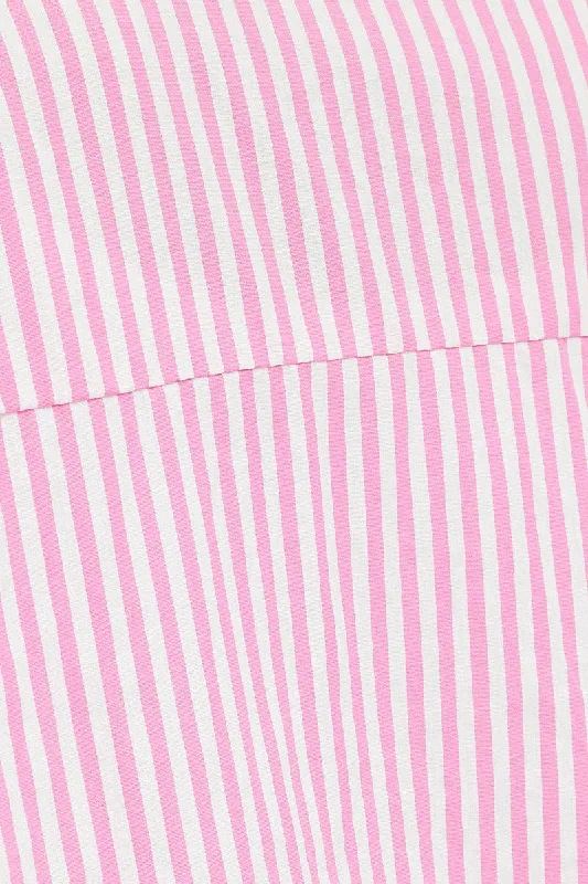 Pink Stripe Shirt Long Sleeve Stripes