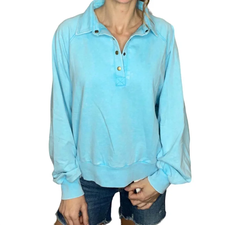 Snap Button Up Top In Blue