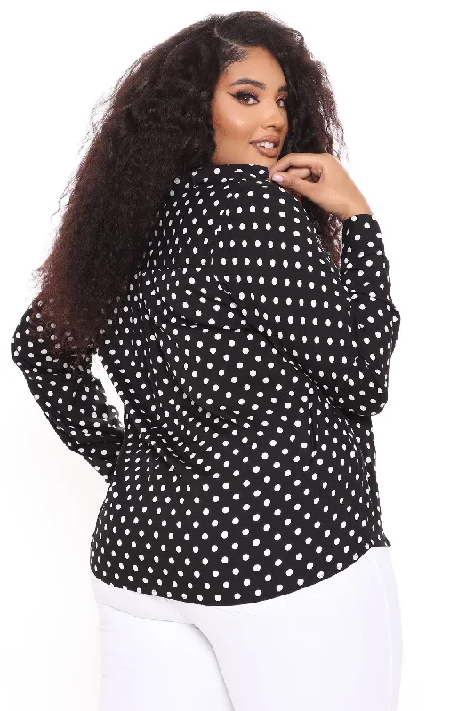 You Better Work Polka Dot Shirt - Black/White