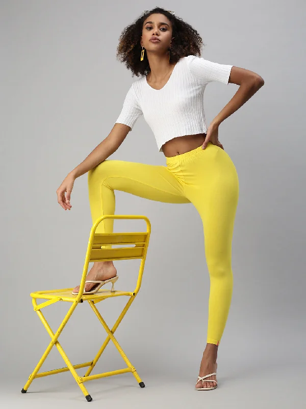 Ankle Leggings-Lemon Yellow