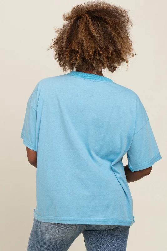 Blue Vintage Wash Oversized Tee