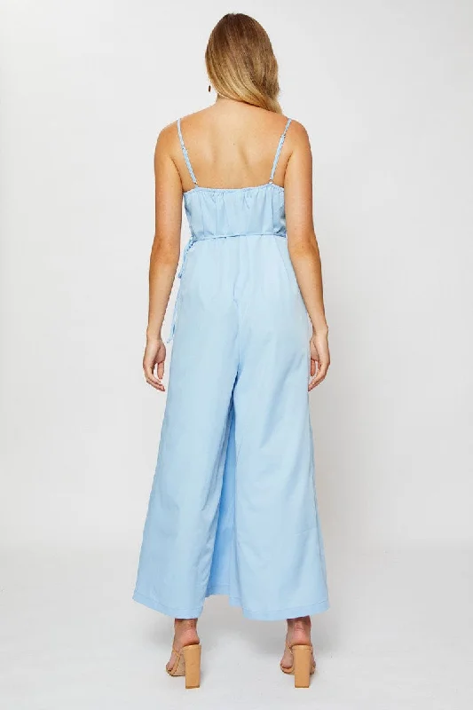 Blue Wide Leg Jumpsuit