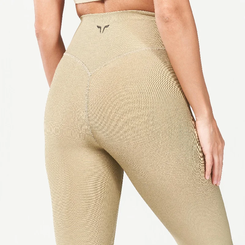 Code Ribbed Leggings 27"" - Sand