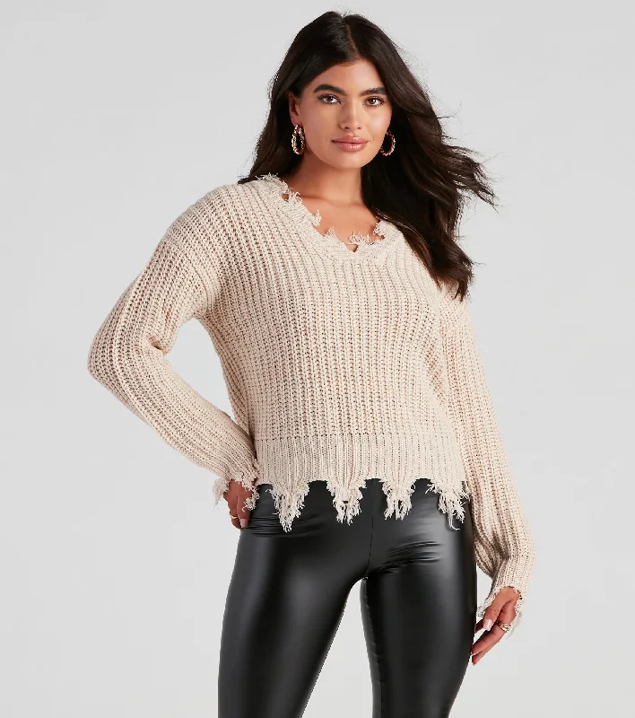 Cute And Cozy V-Neck Knit Sweater