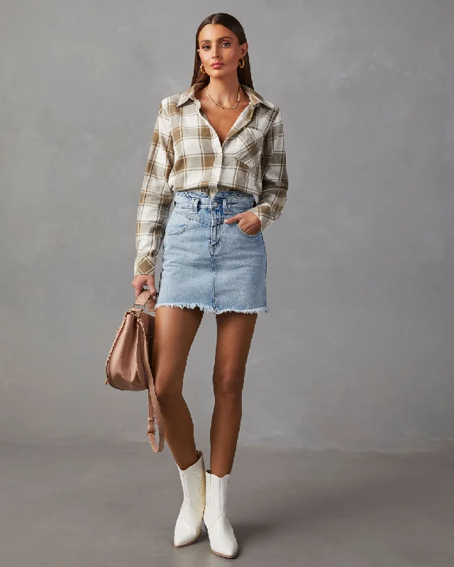 Delbert Oversized Plaid Button Down Top