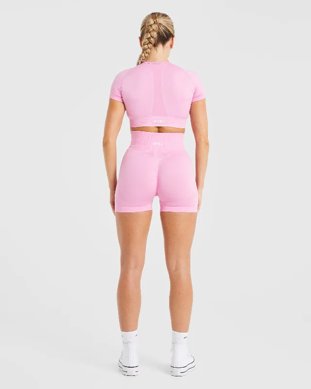 Empower Seamless Crop Top - Baby Pink