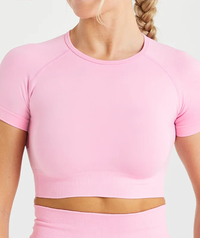 Empower Seamless Crop Top - Baby Pink