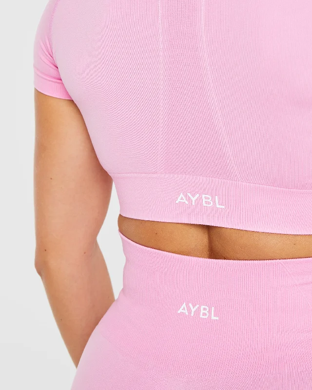 Empower Seamless Crop Top - Baby Pink