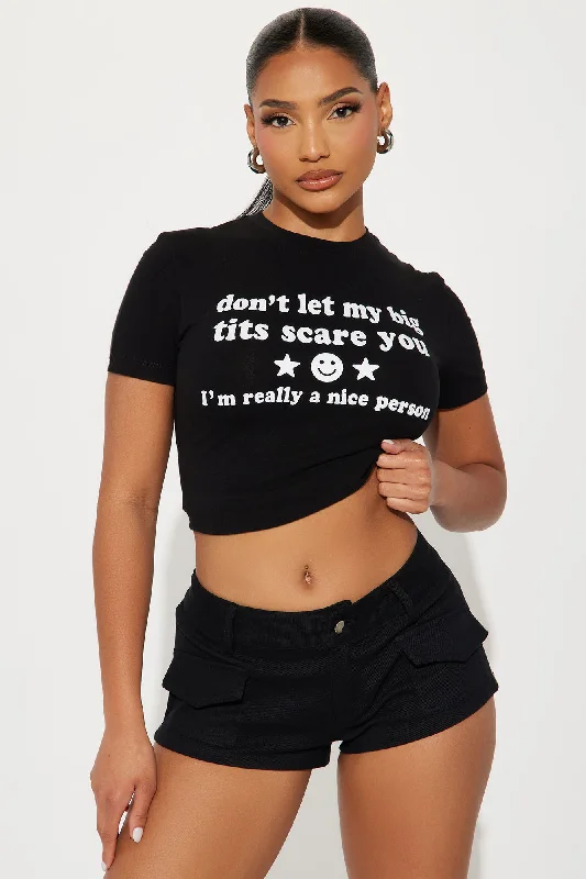 I'm Really A Nice Person Fitted Tee - Black/White