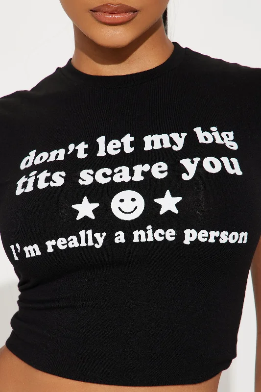 I'm Really A Nice Person Fitted Tee - Black/White