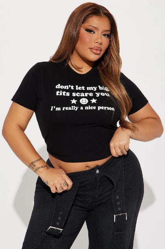 I'm Really A Nice Person Fitted Tee - Black/White