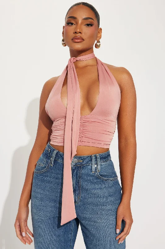 It's Cocktail Hour Halter Top - Blush