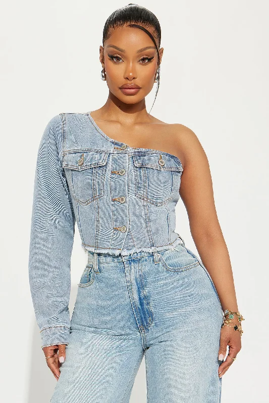 Lana Denim Corset Top - Light Wash