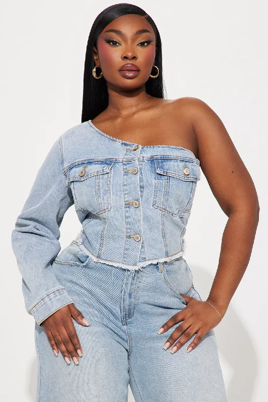 Lana Denim Corset Top - Light Wash