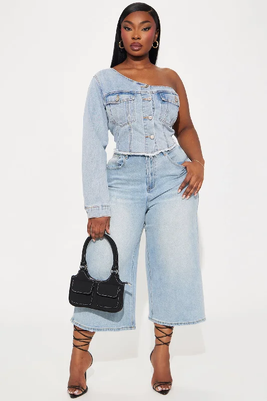 Lana Denim Corset Top - Light Wash