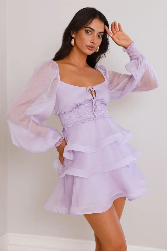 Lavender Love Long Sleeve Mini Dress Purple