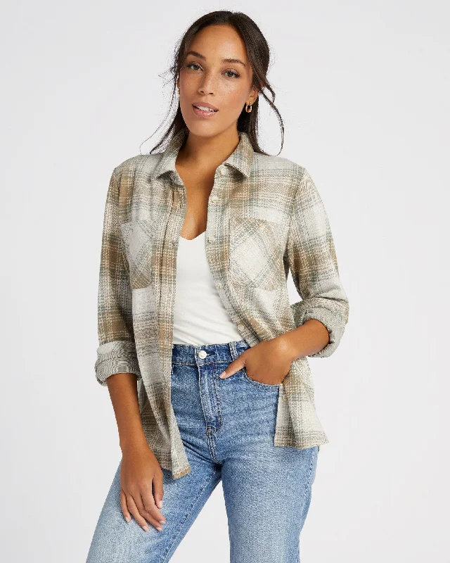 White Swan Sage Plaid / L