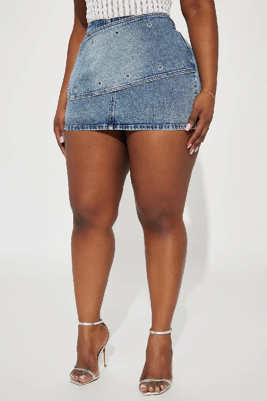 Lola Wrap Denim Micro Mini Skirt - Light Wash