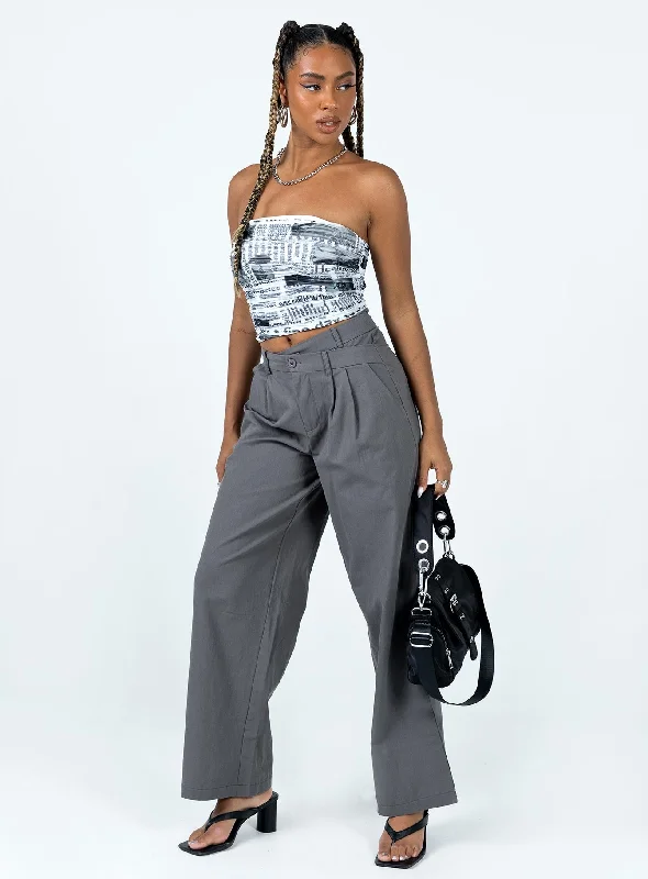 Mertyl Asymmetric Pants Slate