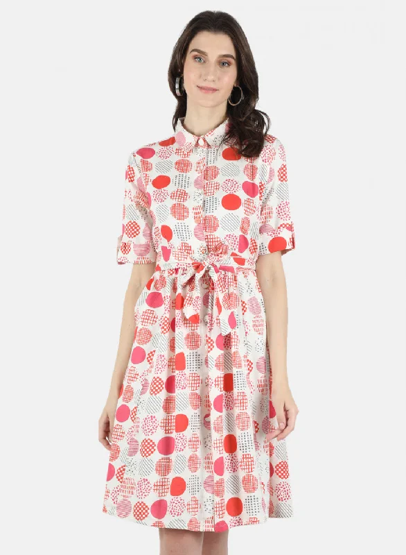 Women Pink Printed Dress