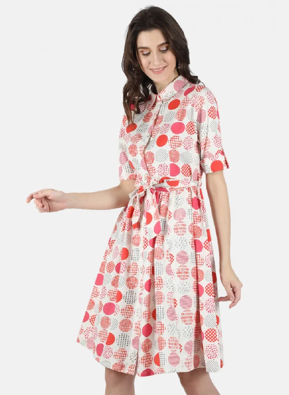 Women Pink Printed Dress