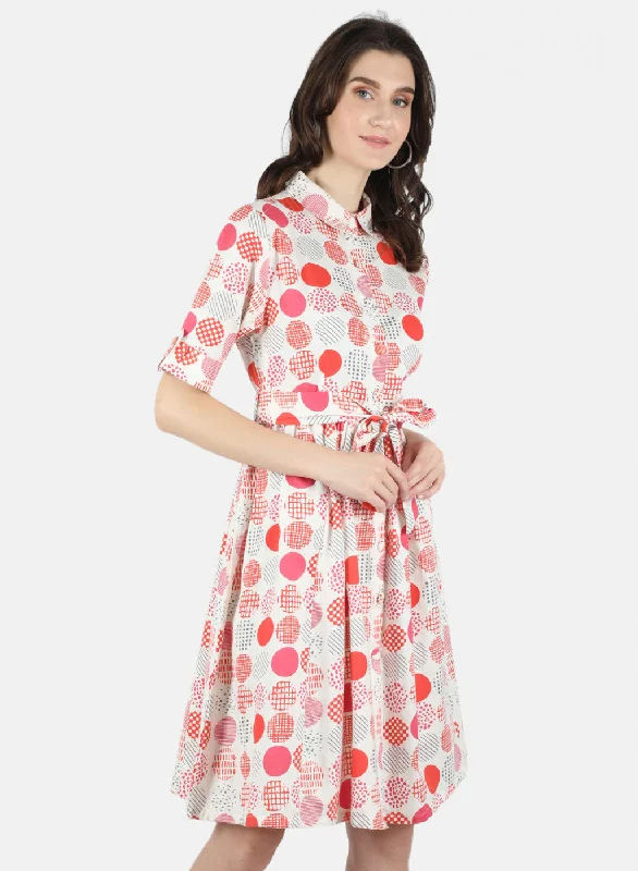 Women Pink Printed Dress