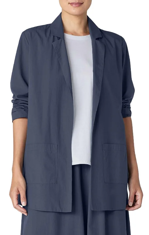 Notch Collar Blazer In Ocean