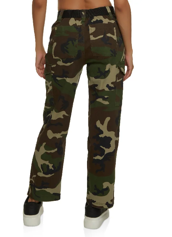 Camo Belted Cargo Pants