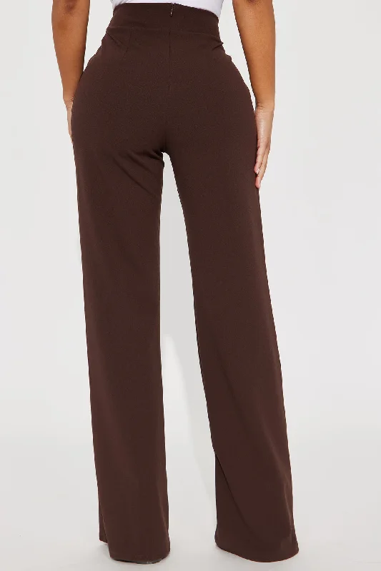 Petite Call It Even Wide Leg Dress Pants - Chocolate