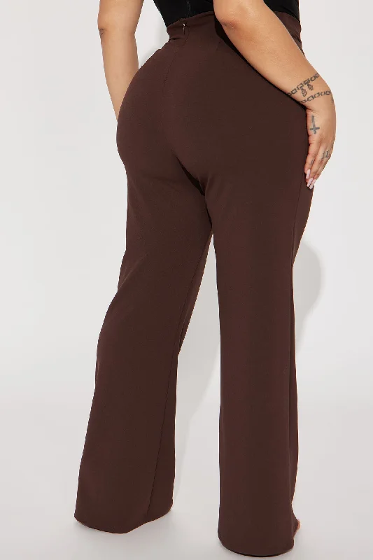 Petite Call It Even Wide Leg Dress Pants - Chocolate