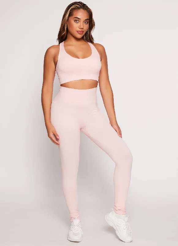 Seamless Cut Out Racerback Sports Bra