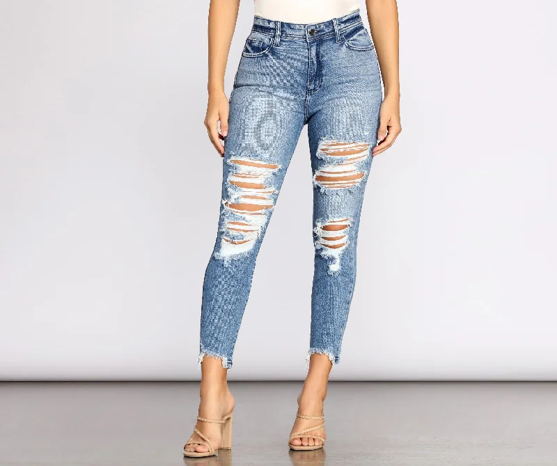 Rise Up Distressed Skinny Jeans