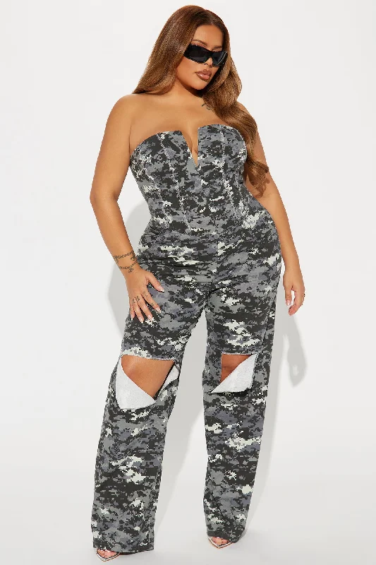 Run For Cover Jumpsuit  - Grey/combo