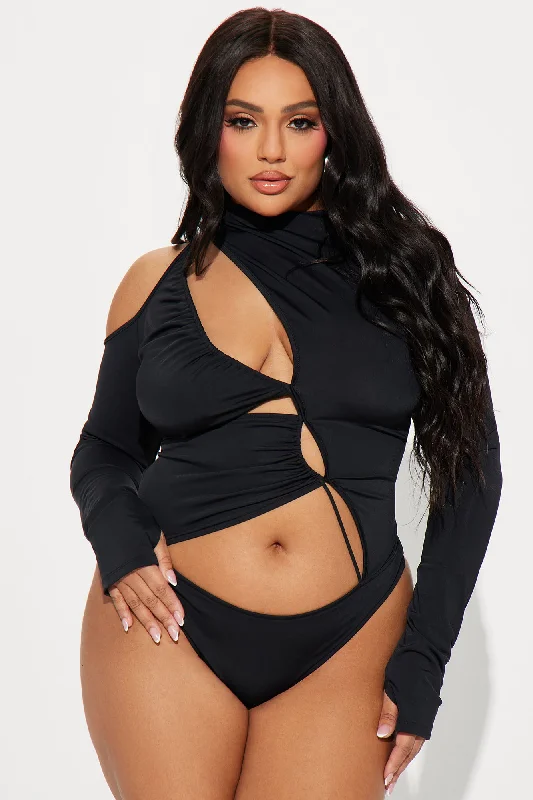 Say My Name Cut Out Bodysuit - Black