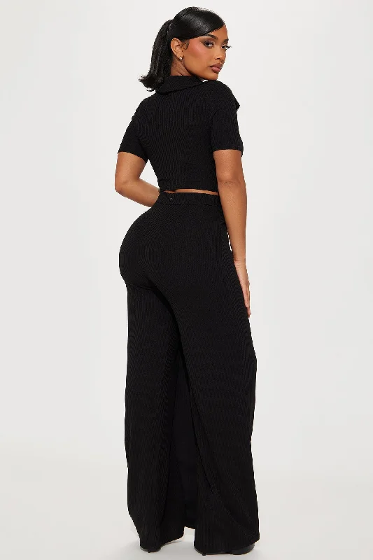 Sort Through It Short Sleeve Jumpsuit - Black