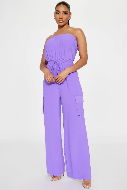 Stay Low Key Jumpsuit  - Purple