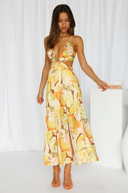 Strike Twice Maxi Dress Yellow