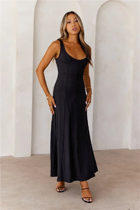 Twirling Tango Maxi Dress Black