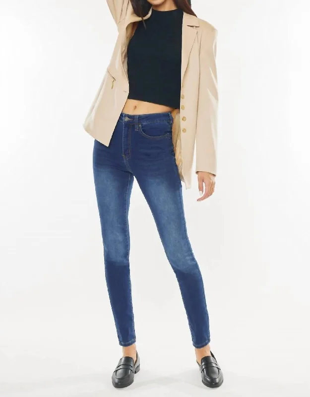 Vanessa High Rise Super Skinny Jeans In Medium Stone Wash