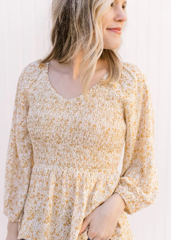 Yellow Ditsy Floral Top