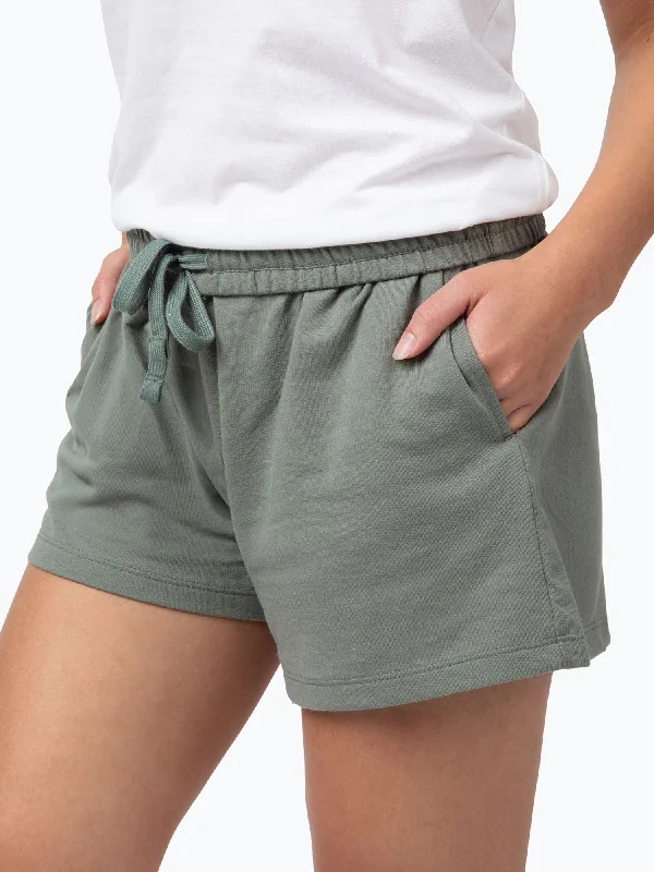 Women's Mercury Green Terry Lounge Shorts