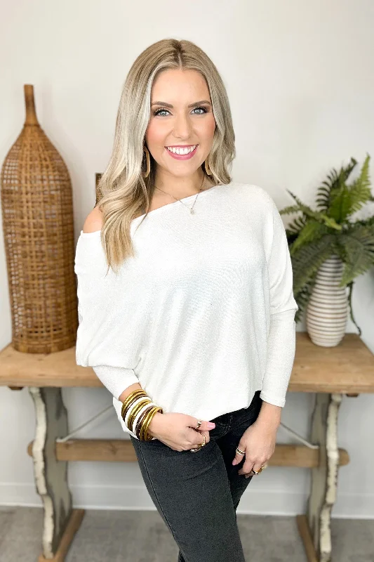 Ivory Off The Shoulder Dolman Tunic