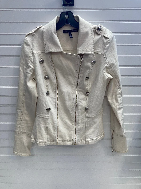 Beige Jacket Moto White House Black Market, Size 6