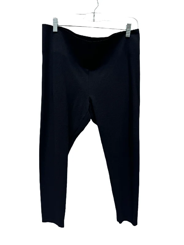 Black Pants Leggings By Loft, Size: L